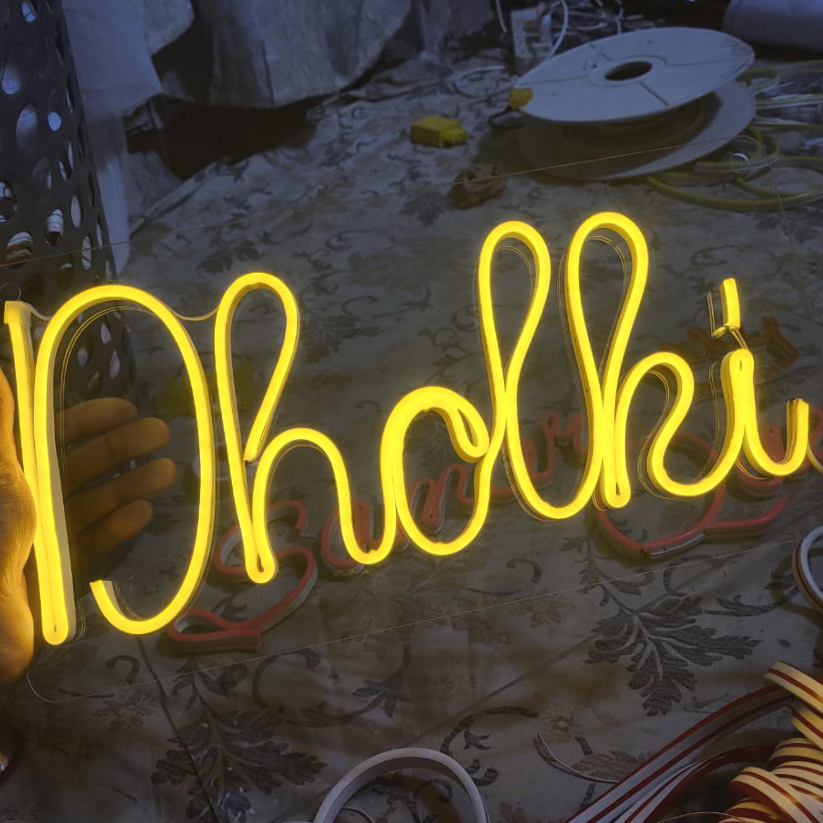 Dholki Night Neon Sign with beautiful drum and free adapter