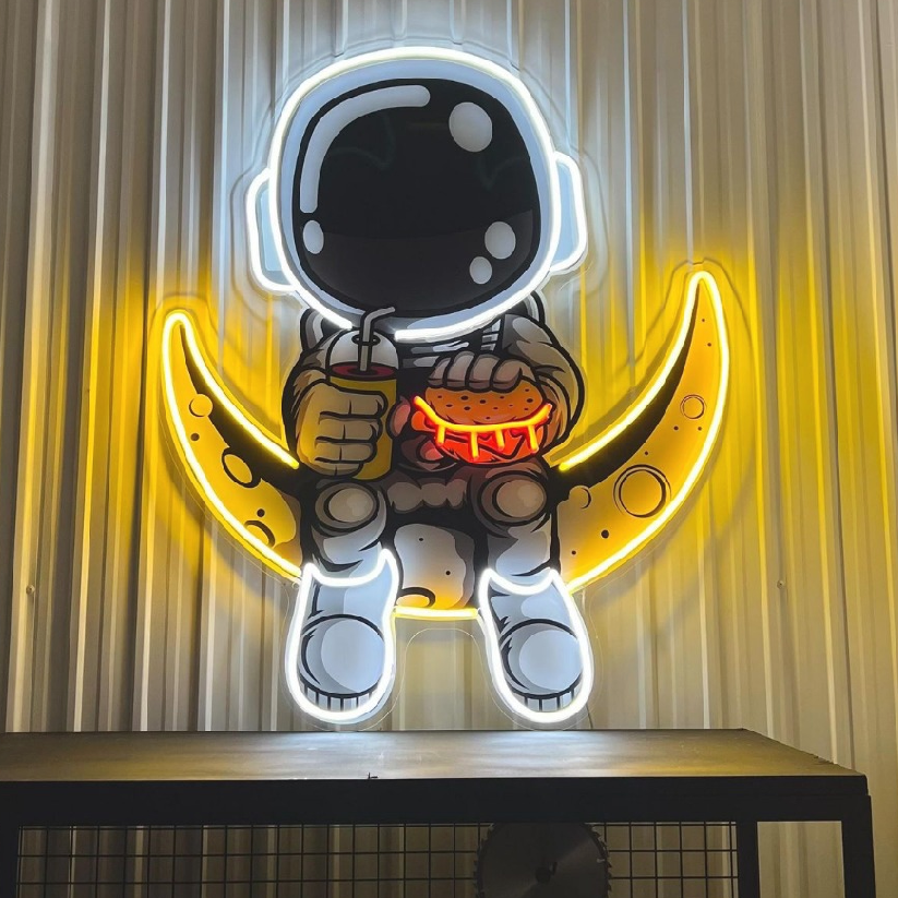 Cosmic Astronaut LED Neon Light 1.5 by 1 ft size